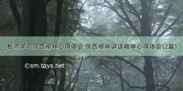 教师学习陕西榆林心得体会 陕西榆林讲话精神心得体会(2篇)