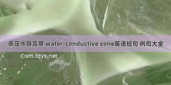 承压水导高带 water-conductive zone英语短句 例句大全