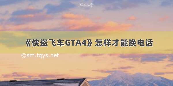 《侠盗飞车GTA4》怎样才能换电话