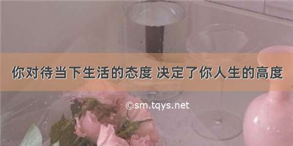 你对待当下生活的态度 决定了你人生的高度