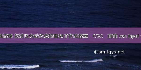 css&gt;选择器 怎样区分后代选择器和子代选择器 – CSS – 前端 css input 光标居中