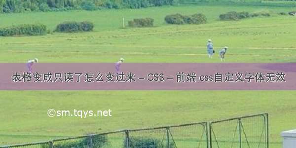 表格变成只读了怎么变过来 – CSS – 前端 css自定义字体无效