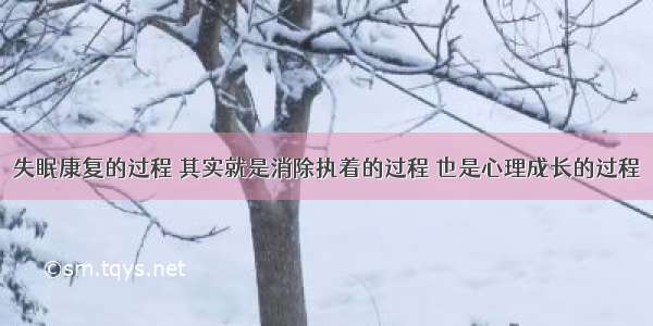 失眠康复的过程 其实就是消除执着的过程 也是心理成长的过程