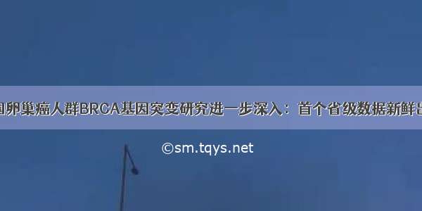 中国卵巢癌人群BRCA基因突变研究进一步深入：首个省级数据新鲜出炉