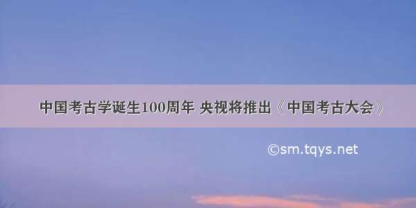  中国考古学诞生100周年 央视将推出《中国考古大会》