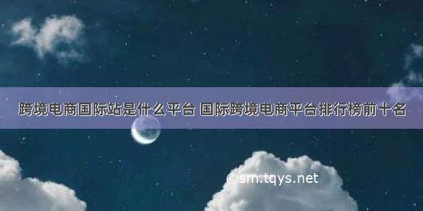 跨境电商国际站是什么平台 国际跨境电商平台排行榜前十名