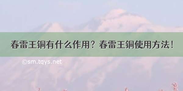 春雷王铜有什么作用？春雷王铜使用方法！