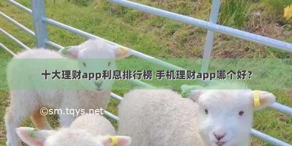 十大理财app利息排行榜 手机理财app哪个好？