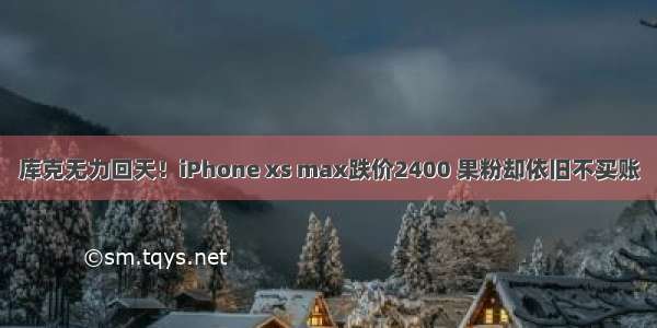 库克无力回天！iPhone xs max跌价2400 果粉却依旧不买账