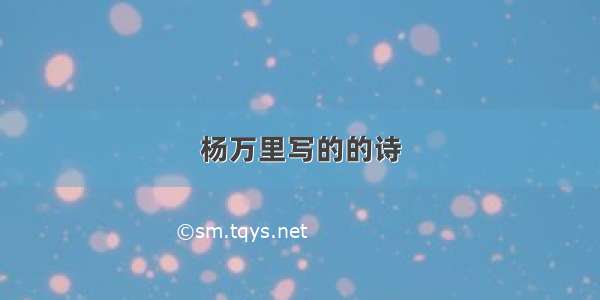 杨万里写的的诗