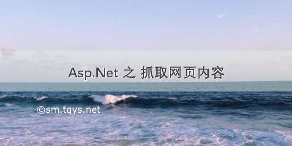 Asp.Net 之 抓取网页内容