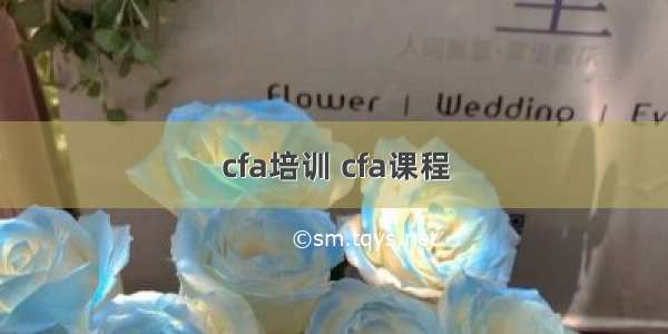 cfa培训 cfa课程