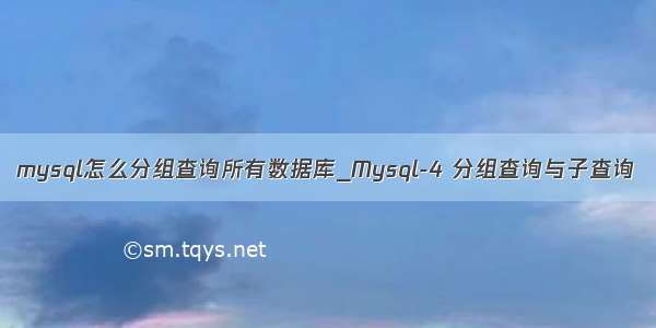 mysql怎么分组查询所有数据库_Mysql-4 分组查询与子查询