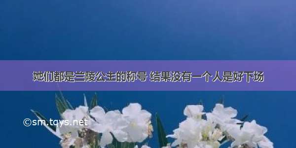 她们都是兰陵公主的称号 结果没有一个人是好下场