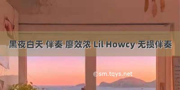 黑夜白天 伴奏 廖效浓 Lil Howcy 无损伴奏