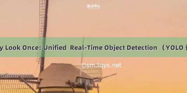 You Only Look Once: Unified  Real-Time Object Detection （YOLO 论文翻译）