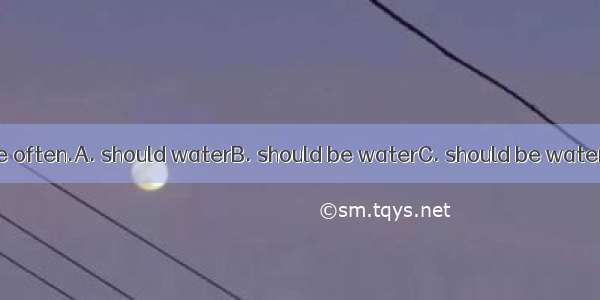 Young trees quite often.A. should waterB. should be waterC. should be wateredD. watered