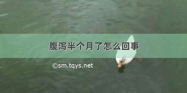 腹泻半个月了怎么回事