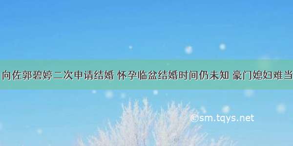 向佐郭碧婷二次申请结婚 怀孕临盆结婚时间仍未知 豪门媳妇难当