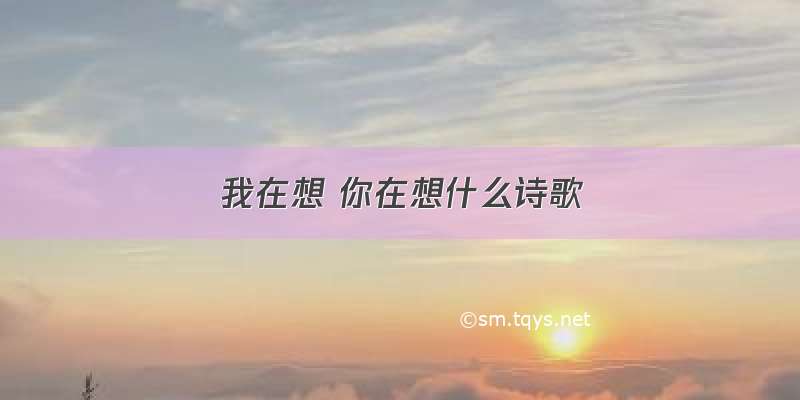 我在想 你在想什么诗歌