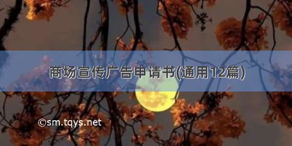 商场宣传广告申请书(通用12篇)