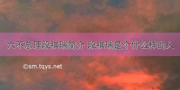 六不总理段祺瑞简介 段祺瑞是个什么样的人