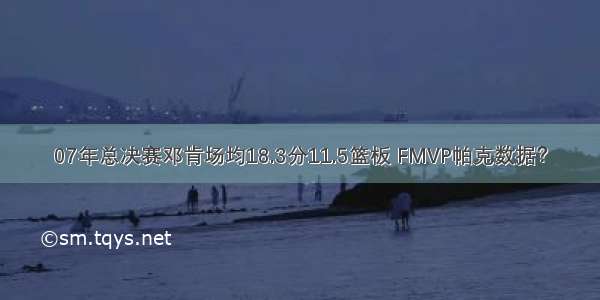 07年总决赛邓肯场均18.3分11.5篮板 FMVP帕克数据？