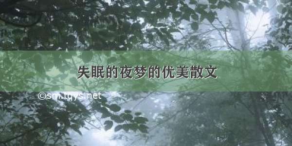 失眠的夜梦的优美散文