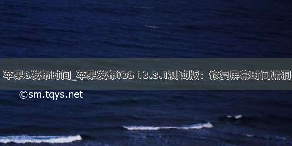 苹果6发布时间_苹果发布iOS 13.3.1测试版：修复屏幕时间漏洞