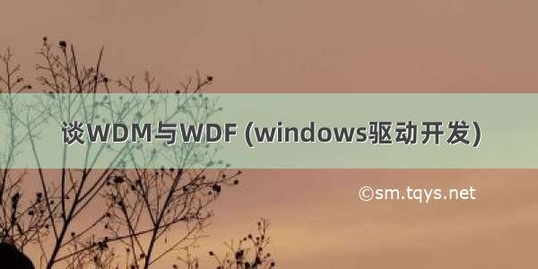 谈WDM与WDF (windows驱动开发)
