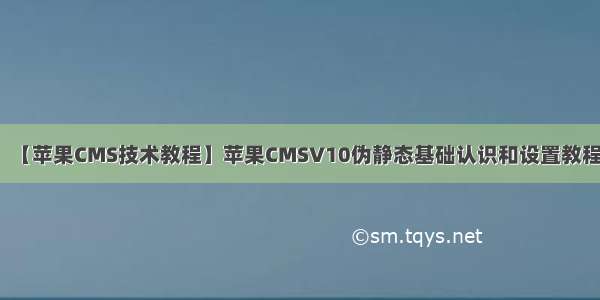 【苹果CMS技术教程】苹果CMSV10伪静态基础认识和设置教程