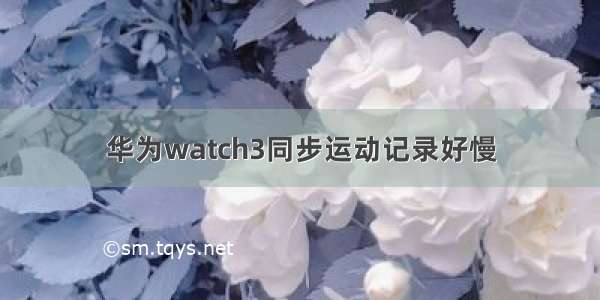 华为watch3同步运动记录好慢