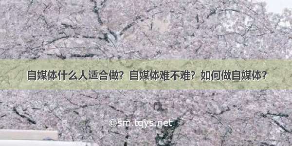 自媒体什么人适合做？自媒体难不难？如何做自媒体？