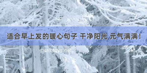 适合早上发的暖心句子 干净阳光 元气满满！