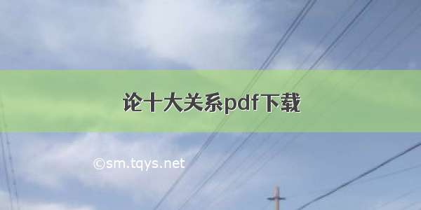 论十大关系pdf下载