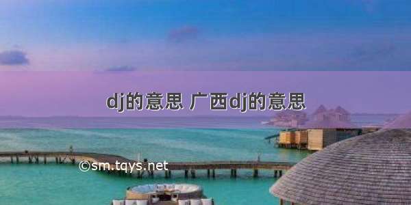 dj的意思 广西dj的意思