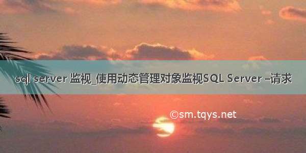 sql server 监视_使用动态管理对象监视SQL Server –请求