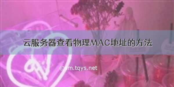 云服务器查看物理MAC地址的方法