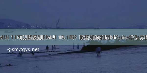 emui10如何降级_EMUI 11可以降级到EMUI 10.1吗？教您如何利用HiSuite华为手机助手来让系统降级...