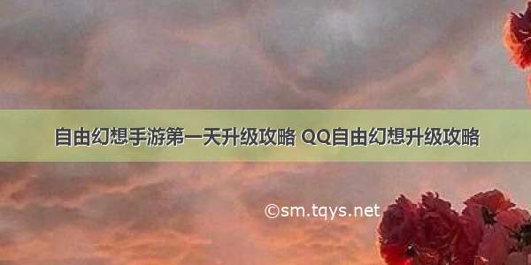 自由幻想手游第一天升级攻略 QQ自由幻想升级攻略