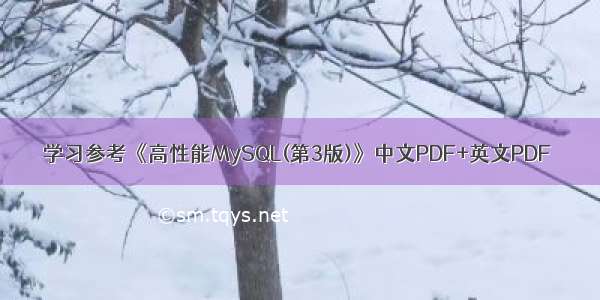 学习参考《高性能MySQL(第3版)》中文PDF+英文PDF