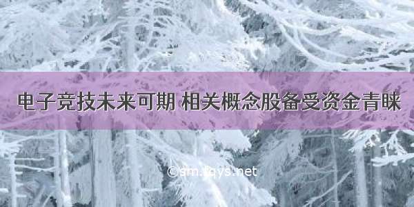 电子竞技未来可期 相关概念股备受资金青睐