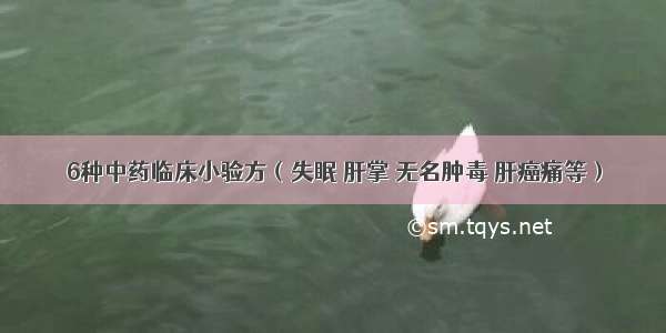 6种中药临床小验方（失眠 肝掌 无名肿毒 肝癌痛等）