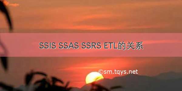 SSIS SSAS SSRS ETL的关系