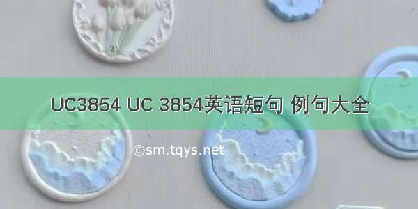 UC3854 UC 3854英语短句 例句大全