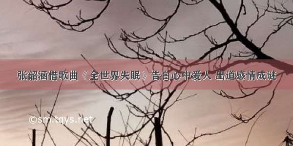 张韶涵借歌曲《全世界失眠》告白心中爱人 出道感情成谜