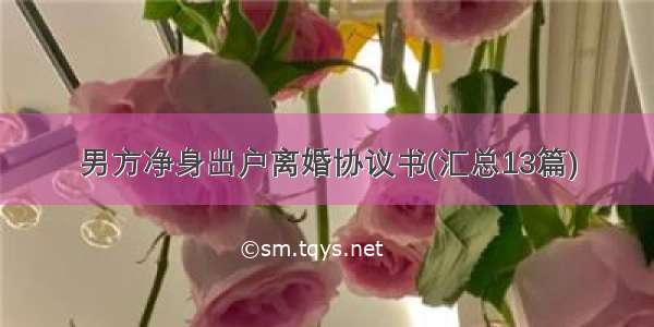 男方净身出户离婚协议书(汇总13篇)