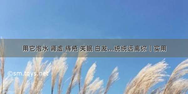 用它泡水 肾虚 痔疮 失眠 白发...统统远离你丨实用