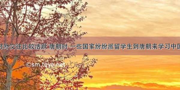 隋唐时期对外交往比较活跃 唐朝时 一些国家纷纷派留学生到唐朝来学习中国文化 其中