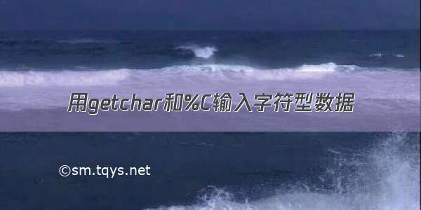 用getchar和%C输入字符型数据